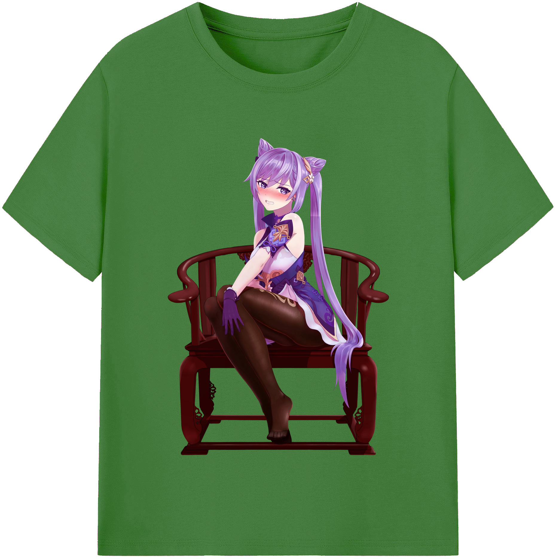 げんし神 刻晴 こくせい genshin Kokusei レディースカジュアルプリントTシャツ（綿100％）